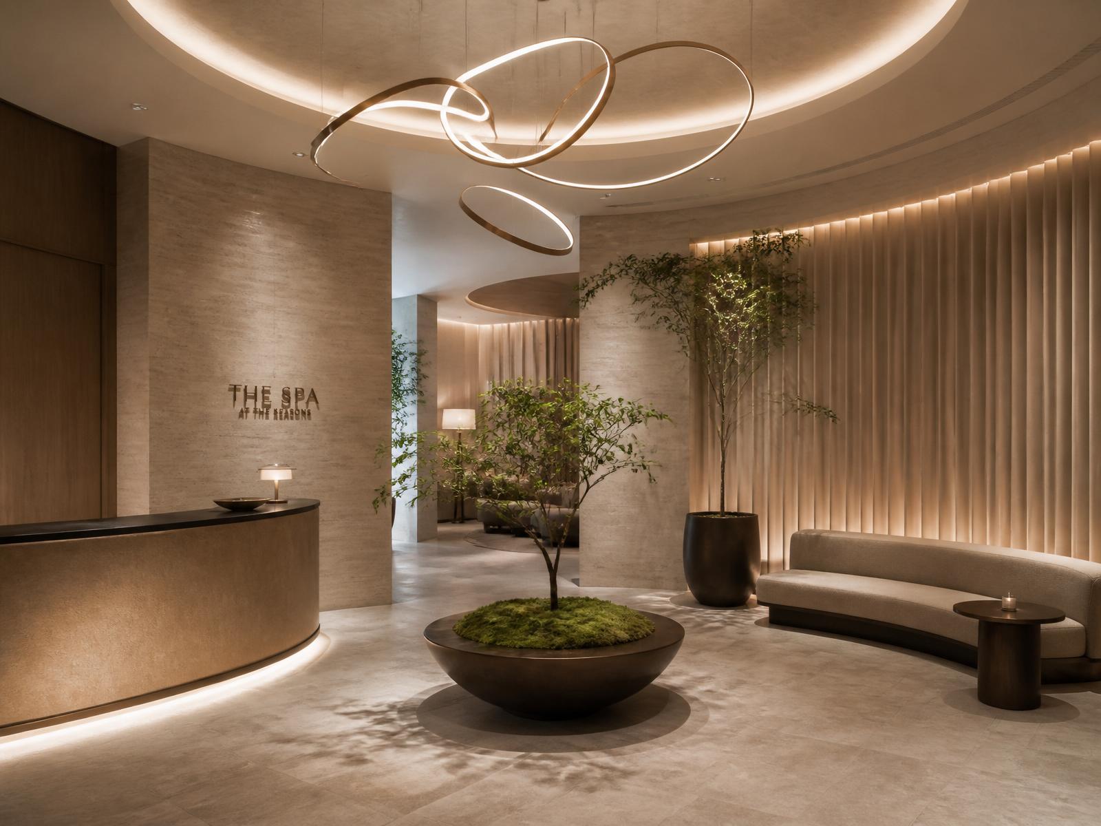 Luxury hotel spa lobby