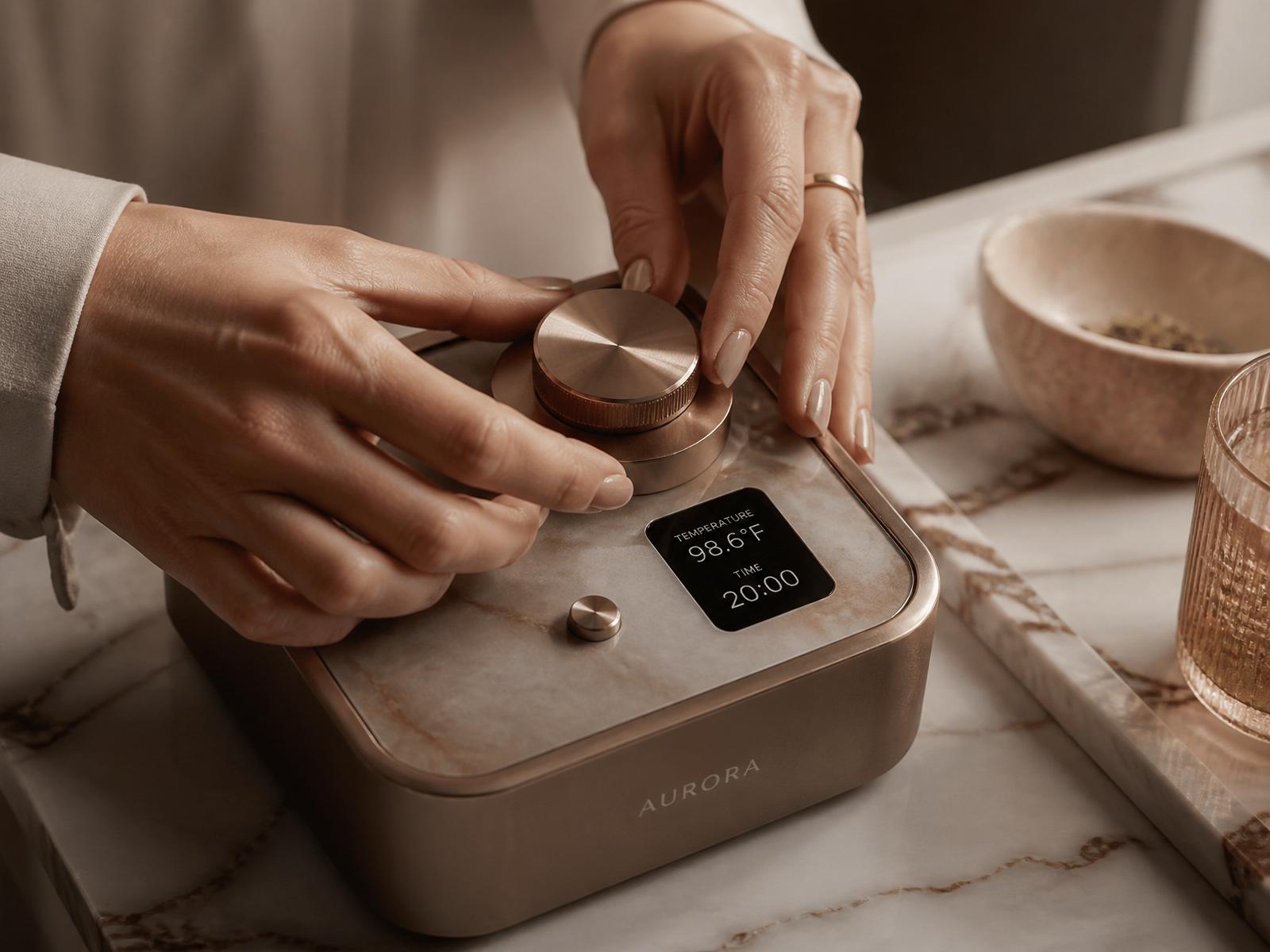Precision-crafted wellness device on marble